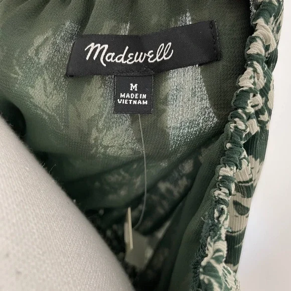 Madewell Floral Georgette Top in Forest Leaves - Picture 13 of 14